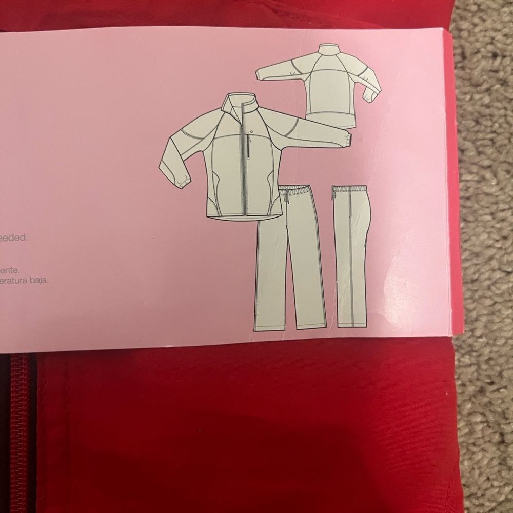 Girls 2 Piece Danskin Now Vibrant Red Track Jacket - Size L/G (10-12) - Picture 7 of 9